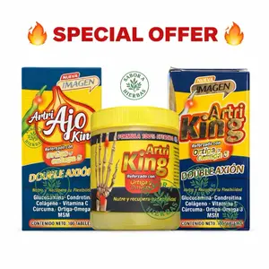2 Pack Ajo King & Atri King 100 Cápsula vitaminado omega 3, glucosamina, vitamina C + Pomada