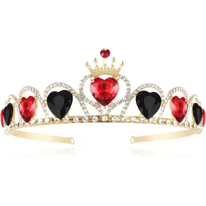 Descendant Red Crown with Black Hearts Descendant 4 Rise of Red Costume  of Hearts  Crown for Girls Teens Halloween Parties