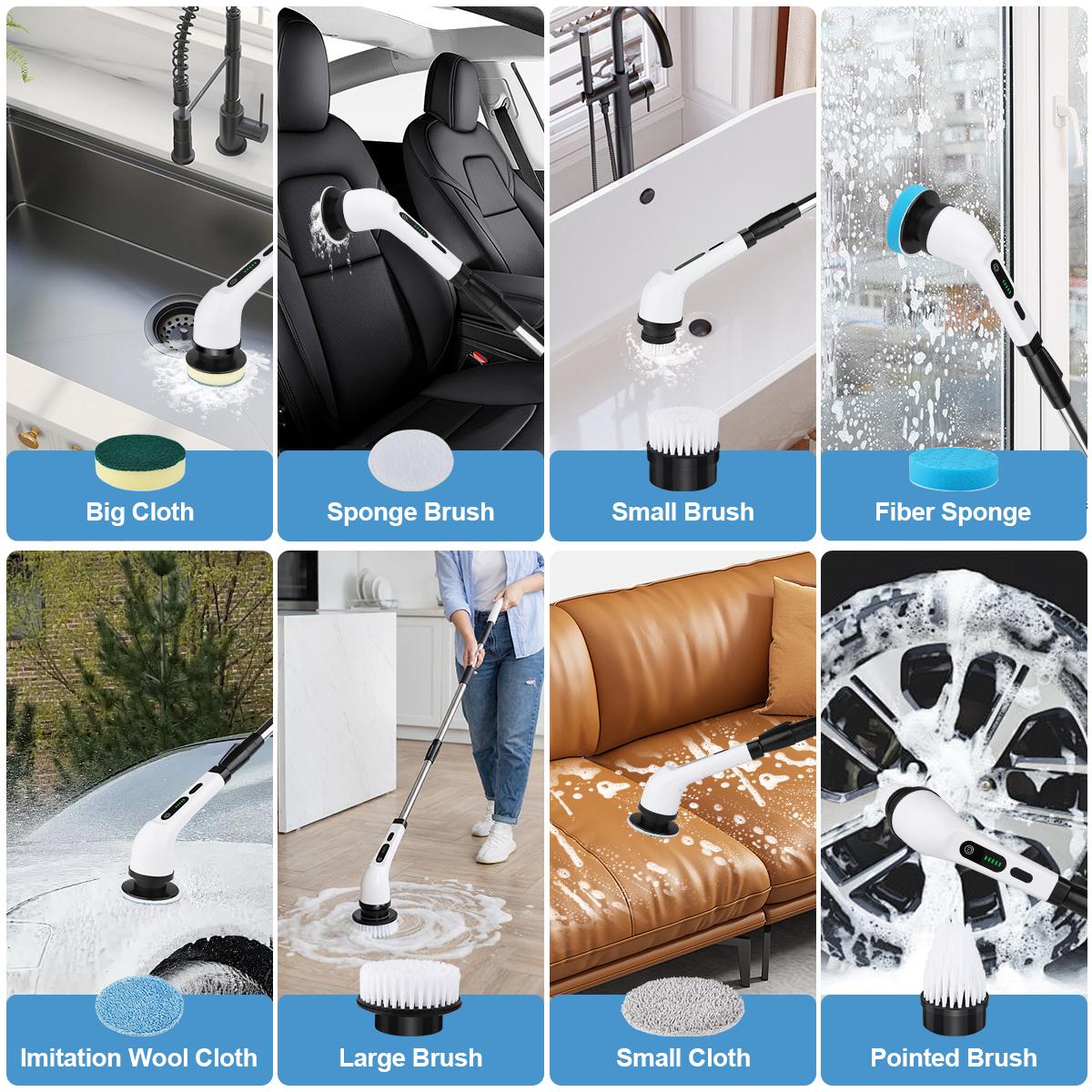 2026 New Electric Spin Scrubber — Cordless Design, IPX7 Waterproof Rating, Multi-Surface Versatility; Ultra-Long Battery Life, Adjustable Speed, Extendable Handle; A Multifunctional Cleaning Kit Designed Specifically for Bathrooms and Kitchens.