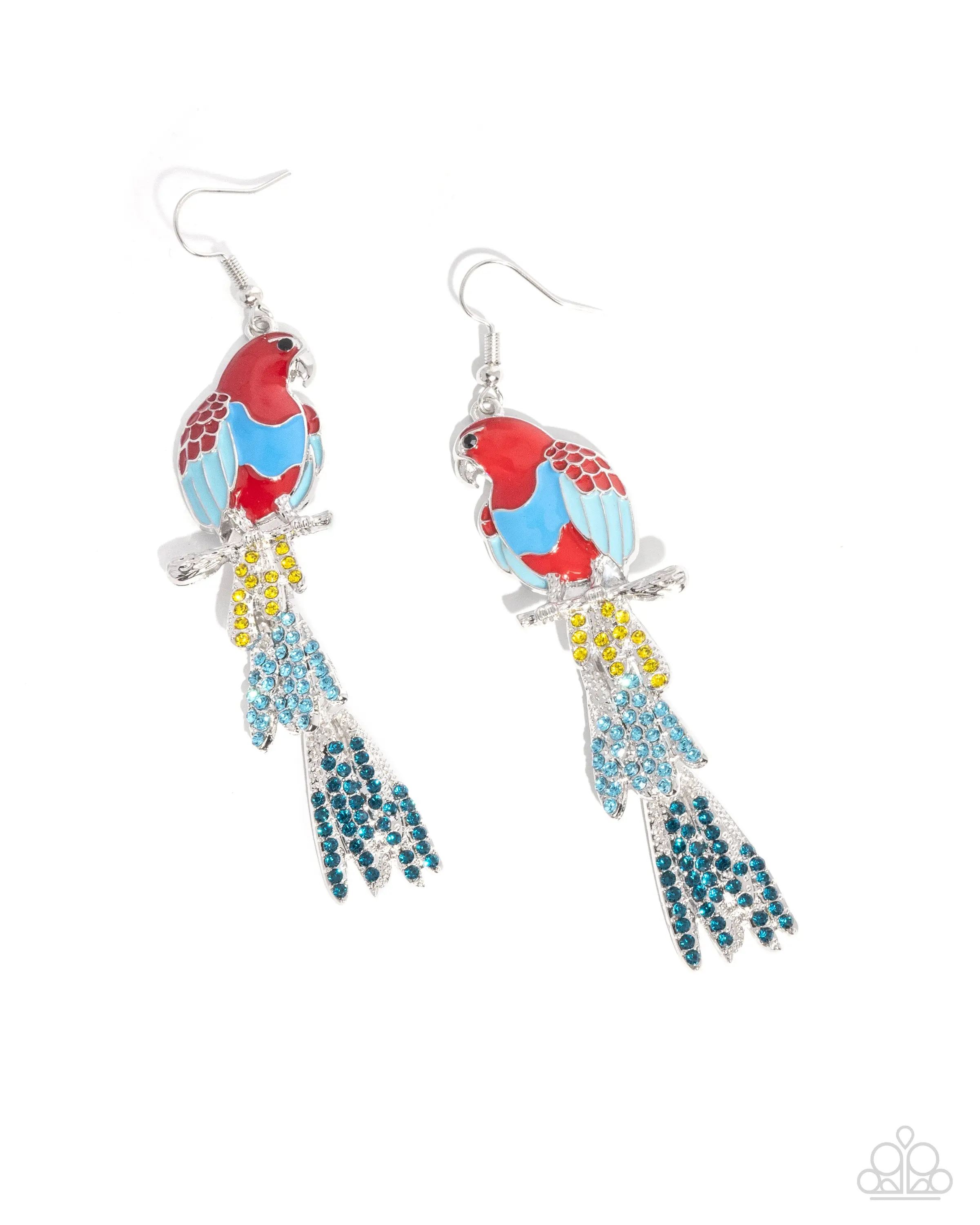 Parrot Pull - Red Colorful Bird Earrings - Paparazzi