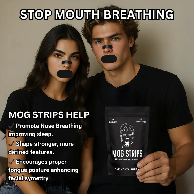 Mog Strips, one month supply, for sleep, exercise, mouth tape, nose tape, strips, long lasting adhesive, yoga, gym, comfort Comfort Skincare Comfort Skincare Outdoor Sport 4