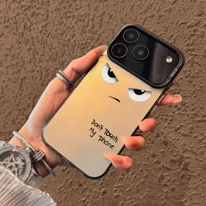 Black Frosted Face Mobile Pattern Case for iPhone 17 Pro Max 17 Air 16/15/14/13/12/11 Pro Max XR XS E Plus Retro High-end Shockproof Drop Screen Protection Cute Durable PC Smartphone Cover