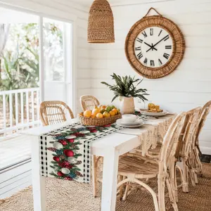 One table runner and four placemats. The table runner, serves as a tabletop decoration. Made of polyester fiber, it's a modern - style home decor item suitable for dining rooms, living rooms, kitchens, and outdoor spaces. Multi-Color Kitchen Table Runner