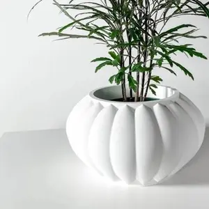 The Bunos Planter Pot with Drainage: Tray & Stand Included | Modern and Unique Home Decor for Plants and Succulents
