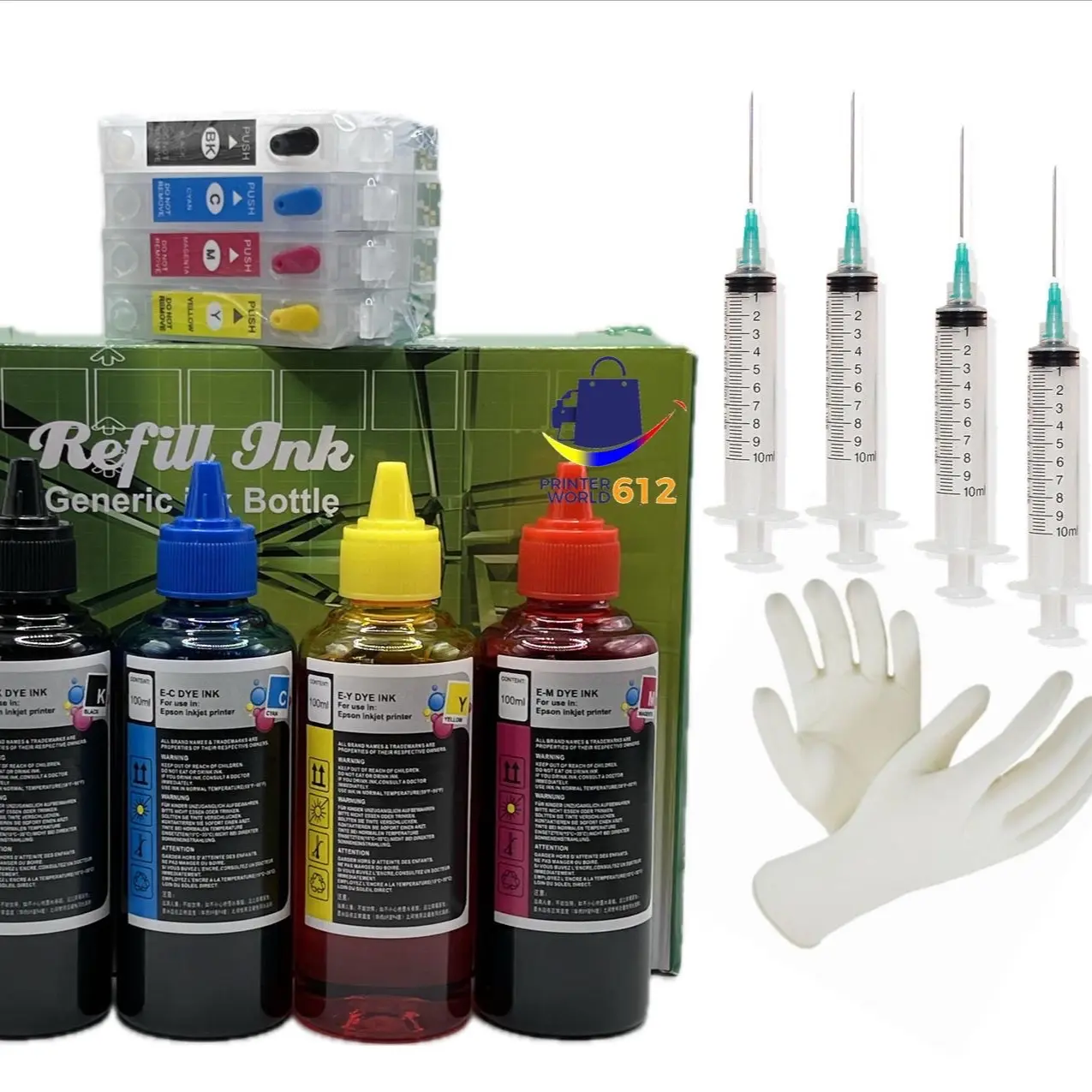 Refillable Ink Cartridge 232+400ml Ink Epson No Sublimation Xp 4200 4205 Wf 2950