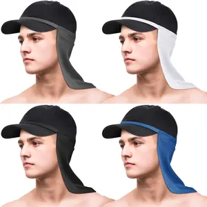 4-Pack Cooling Neck Drape Face Covers Cap Attachment – Breathable UV Protection Neck Covers for Outdoor Activities