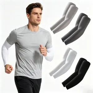 4 sets of UV protection men's and women's arm sleeves, compression cooling and sun protection gloves - suitable for sports, work, and tattoo concealment