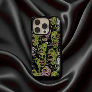 Zombie Horror Iphone Case, Grunge Undead Art Phone Cover, Magsafe Compatible, Phone Case for Iphone 17/16/15/14/13/12/11 and Samsung Galaxy S21 S22 S23 S24 S25