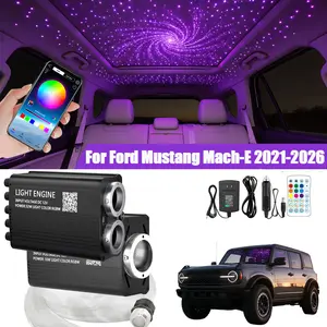 16/32W Meteor Twinkle 2-in-1 APP Fiber Optic Lights, RGBW  Twinkle Mixed Size Fiber Strands+ Meteor Fiber Shooting Star Ceiling Light Kit For Ford Mustang Mach-E 21-26