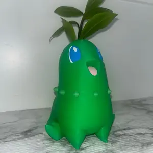 Chikorita Plant Holder - Green Plant Holder with Cute Character Design, Ideal for Home Decor.