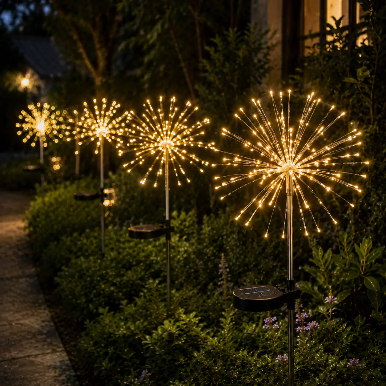 Outdoor Solar Firework Lights for Garden – Beautiful Night Glow for Yard & Patio Decoration
