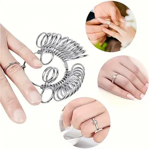 Zinc Alloy Ring Sizer 0-13 Us Size Measuring Tool, Round Ring Size Selector, Ideal for All Seasons, Essential Jewelry Accessory