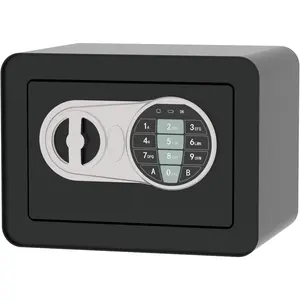 Small Safe Box -  Safe for   Documents, Solid Lock Box, Mini  Box for  with Digital   Keypad for  Office Hotel (Black)
