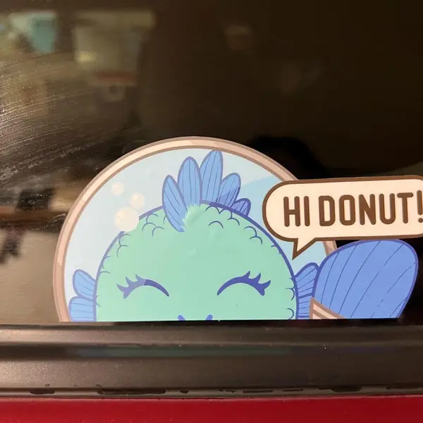 Zev Window Decal, Hi Donut Dungeon Crawler Carl Car Decal, Animal Sticker, Kawaii Vinyl Sticker for Waterproof Sticker for Water Bottle, Laptop, Fan Gift