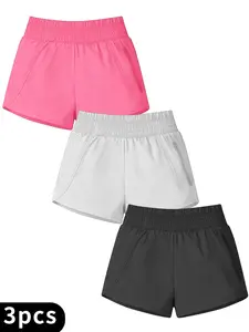 Women's Breathable Fast-Dry 2-in-1 Running Shorts Sport Layer Training Shorts with Hidden Pocket & Phone High Waist Elastic Band