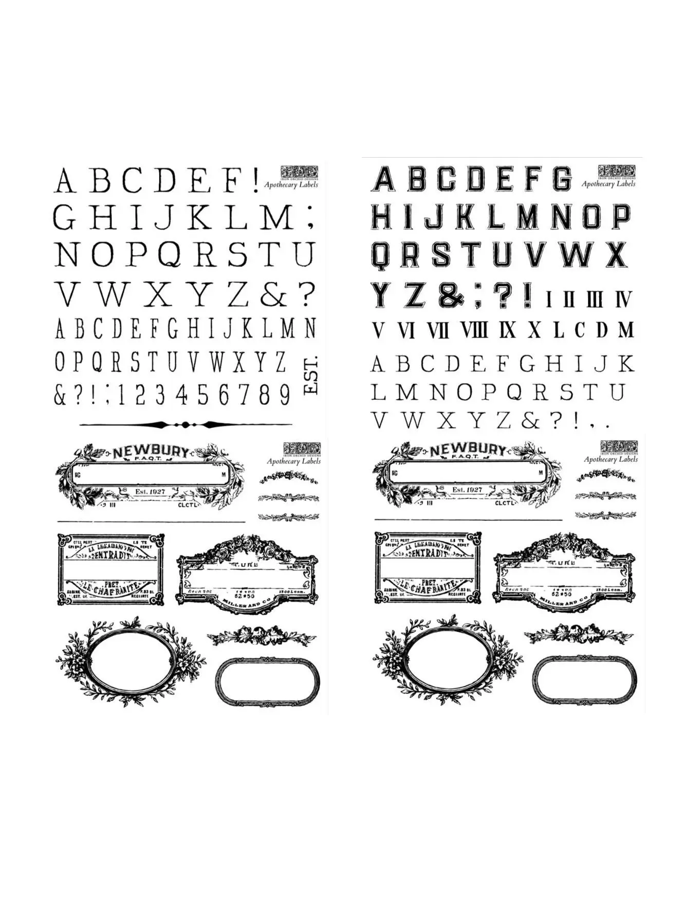 Apothecary Labels 6x6 IOD Stamp