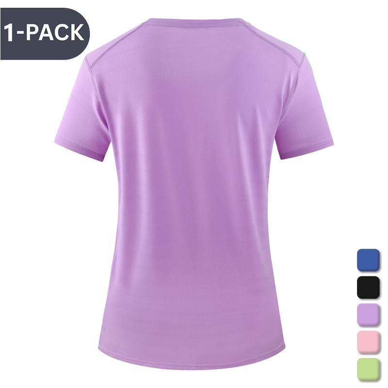 Women’s summer quick-dry sports T-shirt, high-stretch short-sleeve quick-dry top for yoga, fitness, and everyday wear; versatile athletic shirt made from a smooth, non-abrasive quick-dry fabric with reflective shoulder details; suitable for running, yoga,
