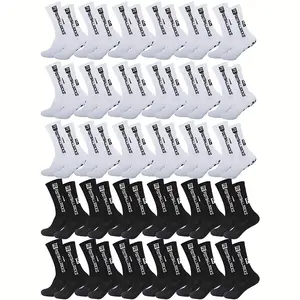 5/10/20/30Pairs Shockproof Rubber Grip Socks Suitable for Men & Women - Non-Slip Athletic Socks with Breathable Mid-Calf Football, Basketball, Skateboard, Rugby - Machine Washable Training Socks (4/8/30 Pairs Bulk Pack)