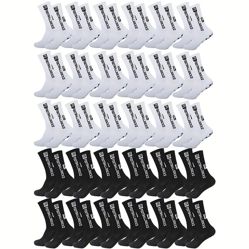 Unisex Adult Anti-Slip Edge Grip Socks, 5/10/20/30 Pairs Bulk Pack, Abrasive-Resistant, 3x Sweat-Wicking, Shockproof Mid-Calf, Breathable, All-Seasons, Machine-Washable Athletic Socks for Soccer Training, Women,sohochic