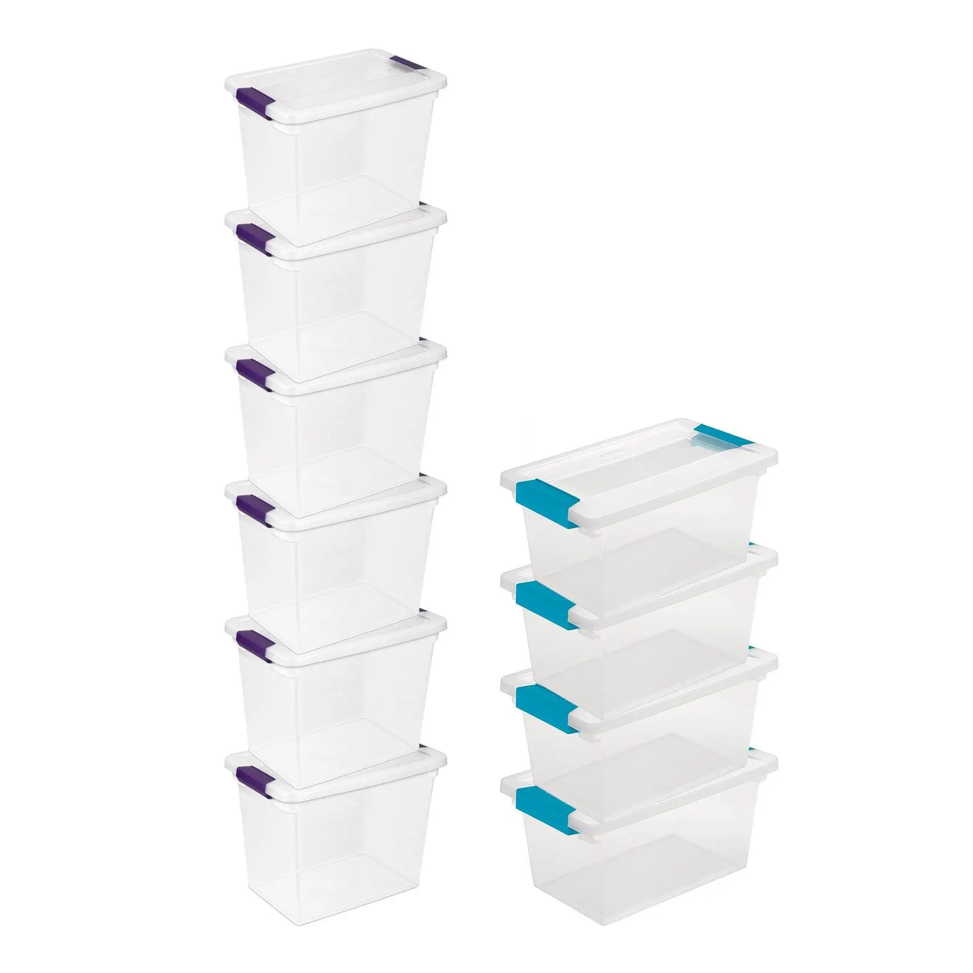 Sterilite 27 Quart Stackable Storage Box, 6 Pack, & Medium File Clip Box, 4 Pack Sterilite 27 Quart Stackable Storage Box, 6 Pack, & Medium File Clip Box, 4 Pack