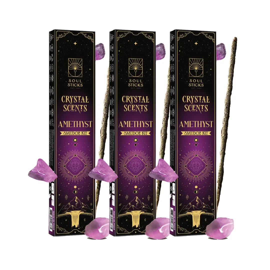 Amethyst Crystal Scents Smudge Kit - 3 Pack