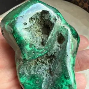Malachite Druzy Freeform - Polished Gemstone - Altar Crystal