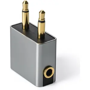 1/8" 1/8 Inch Airplane Flight Headphone Adapter,Dual 3.5mm Male to 3.5mm Female Airplane Headphones Jack Aux Audio Converter Connector ( Shell) for in-Flight Entertainment Systems