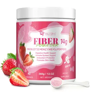 Migcopat Superfood Fiber Powder with Probiotics, Prebiotics, Digestive Enzymes, Vitamin C, Inulin, Magnesium, 14G Fiber Supplement for Digestive Support & Skin Health, Strawberry, 40 Serv,#Summervibes outdoorfun