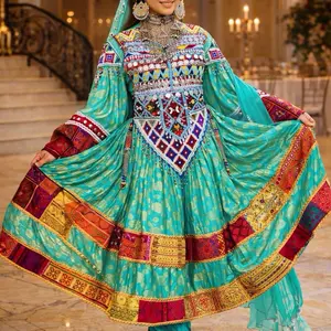 Elegant Afghan Traditional Dress  | Handmade Embroidery