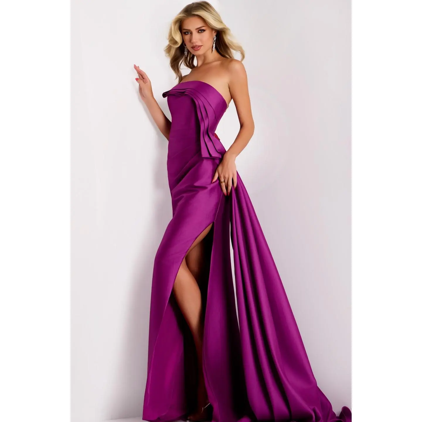 Jovani -44526 Strapless Ruffled Long Gown