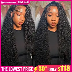 Bling Hair 13x4 13x6 Kinky Curly Lace Frontal Wigs Human Hair 180% Density Deep Curly Wigs For women Hd Lace Frontal Wig Summervibes