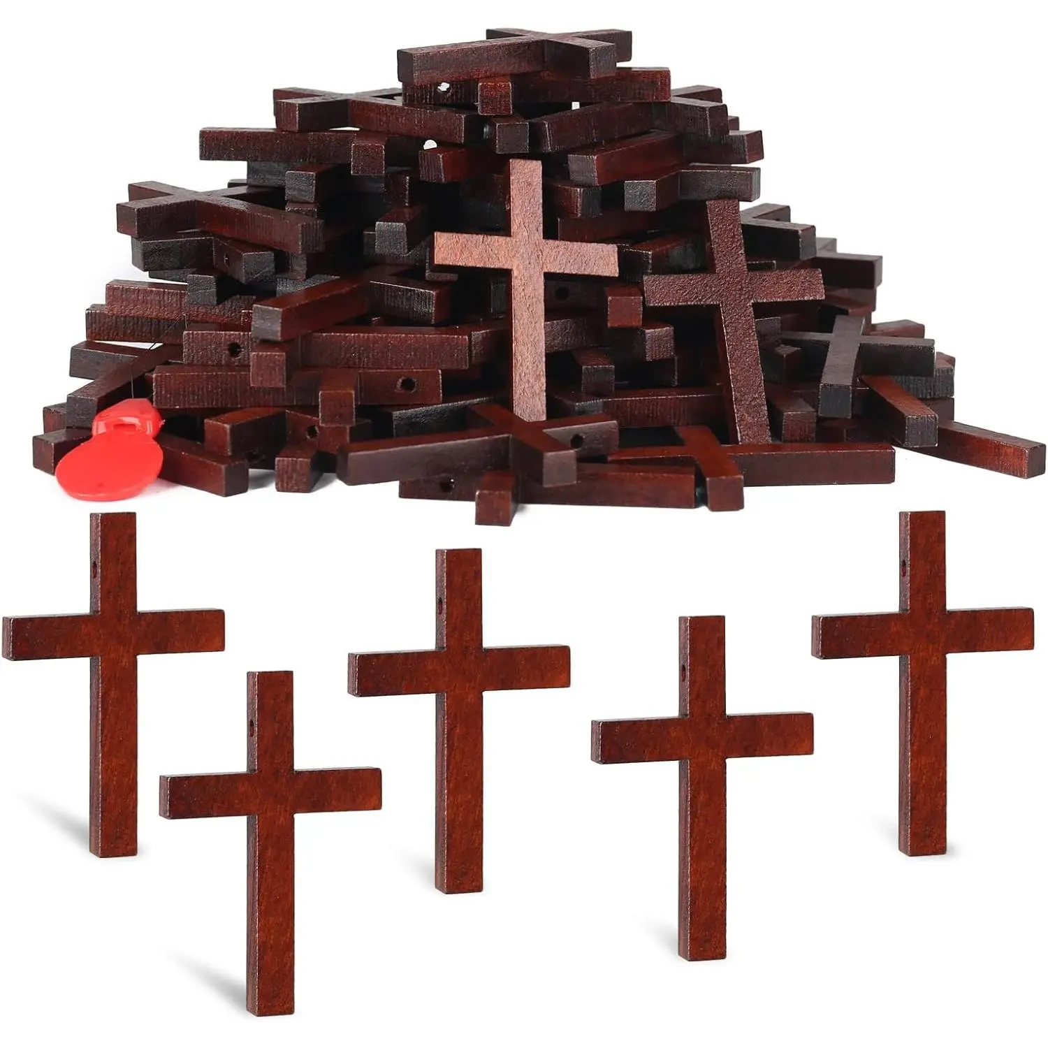 72 count Small Wooden Crosses Wooden Crosses for Crafts Mini Cross Wooden Crosses in Bulk Small Wooden Crosses in Bulk Easter Egg Fillers Christmas