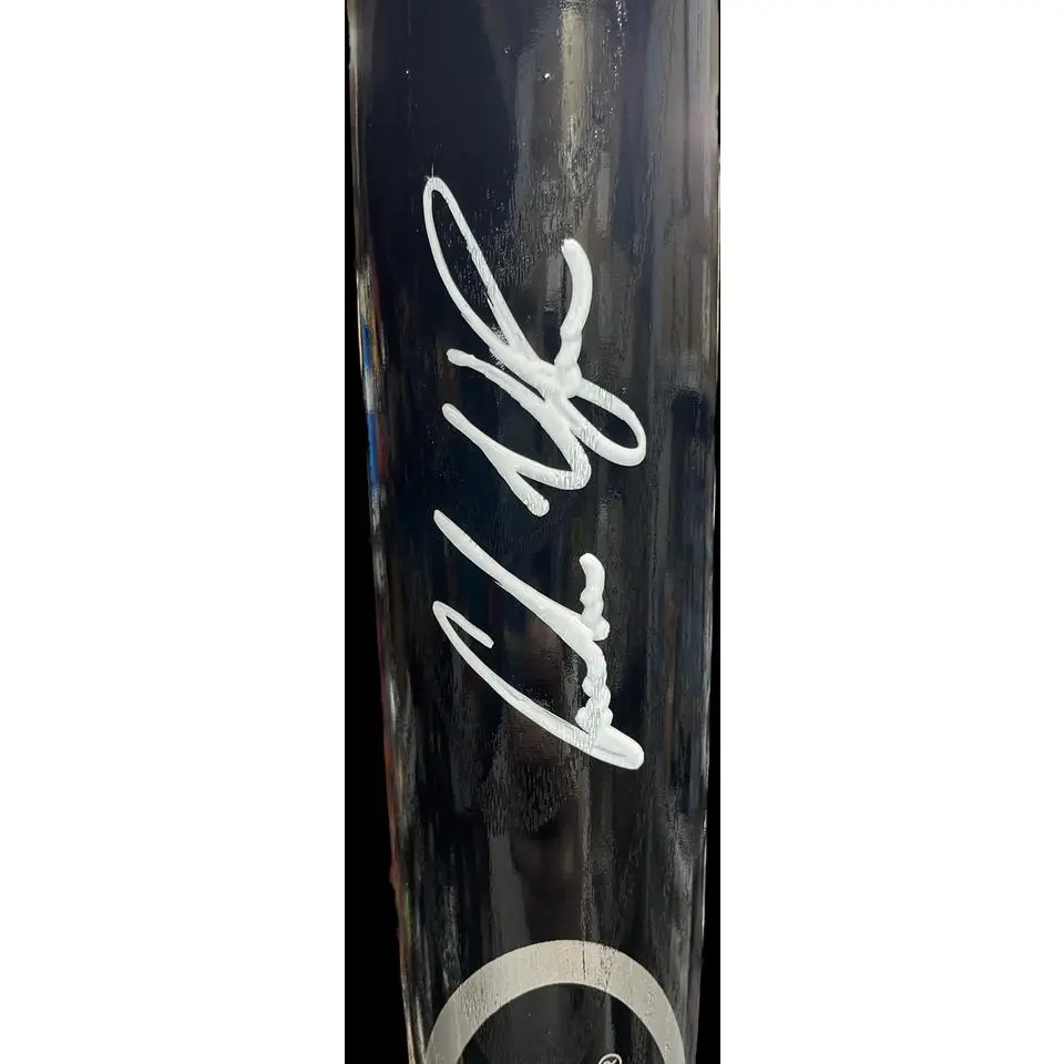 Andrew Vaughn White Sox Autographed Black Wooden Rawlings Baseball Bat Beckett COA