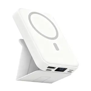 10000mAh MagSafe Magnetic Wireless Power Bank with Stand, 22.5W PD Fast Charging, Built-in USB-C/Lightning Cables, LED Display Phone Holder for iPhone 12-17 & Android, Hands-Free Accessory (5000-10000mAh)