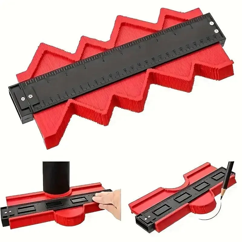 Contour Gauge Profile Tool, Adjustable Precision Measuring Outline Copy Irregular Shape Duplicator, Measuring Tools, DIY Plastic Ruler for Corners, Wood Templates, Carpets, Tiles & Laminate Copying