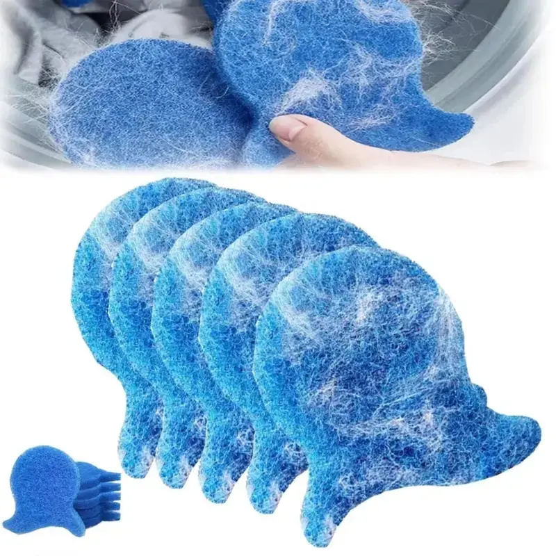 Pet Hair Catcher for Laundry, 6 Pack Reusable Washer and Dryer Hair Remover Fish, Eco-Friendly Microfiber Laundry Helper for Dog and Cat Fur, Lint and Dander on Clothes, Towels, Bedding and Blankets for Pet Owners