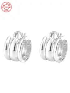 925 Sterling Silver Simple Design Elegant Minimalist Earrings, Fashionable Jewelry for Women, Trendy All-match & Exquisite Jewelry for Birthday Gift, Hoop Earrings