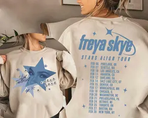 2sided Freya Skye Silent Treatment Sweatshirt, Stars Align Tour 2026 Festival Sweatshirt, Channel Zombies 4 Nova Bright, Freya Skye Concert Music