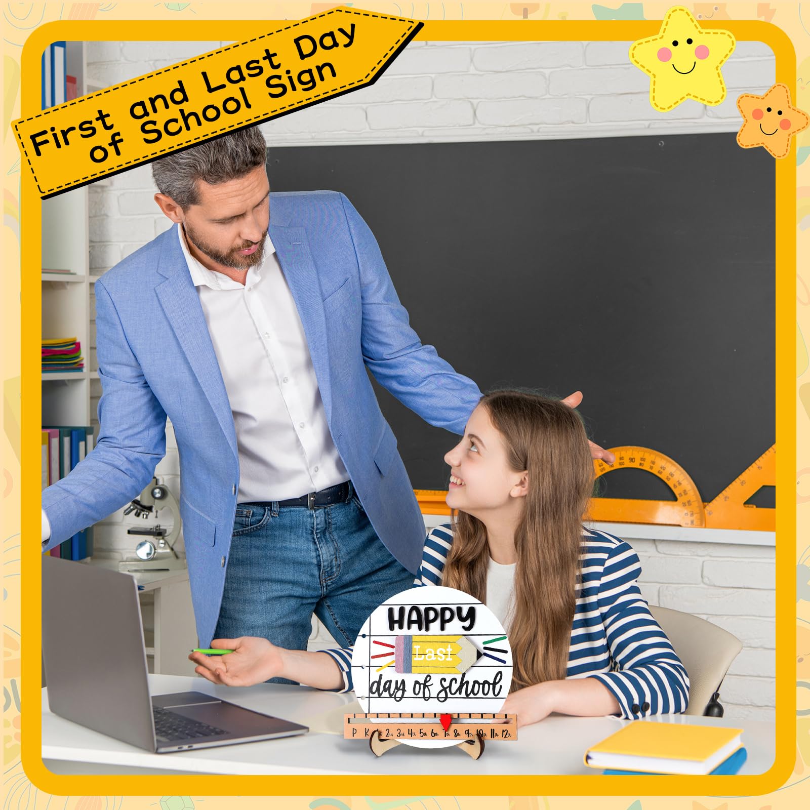 First & Last Day of School Sign Reusable Dry Erase 8" - Back to School Board Gifts Wooden Pencil Style, Cute Pencil Bow Notebook Design for Pre-K Kindergarten Photo Props First Day Last Day Traditions Teachers Parents Essentials Class of 2026 First & Last Day of School Sign Reusable Dry Erase 8" - Back to School Board Gifts Wooden Pencil Style, Cute Pencil Bow Notebook Design for Pre-K Kindergarten Photo Props First Day Last Day Traditions Teachers Parents Essentials Class of 2026