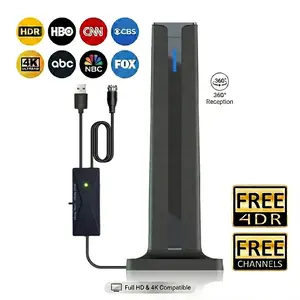 Digital TV Antenna for Smart TV, Long Range 360° HDTV Antenna  for Local Channels, Support  IndoorOutdoor TV Antenna Easy Install