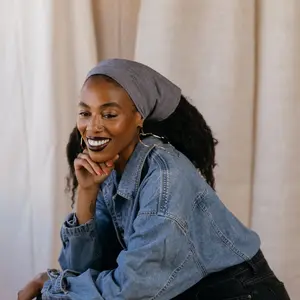 Poze Grey Denim Triangle Bandana