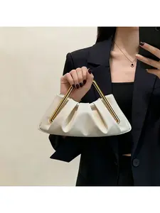 New cross-border soft leather bag for women, niche versatile cloud bag, single-shoulder chain pleated bag, trendy crossbody underarm bag for women, Stylish Handbag