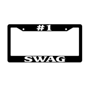 #1 Swag Black Aluminum License Plate Frame | Heavy Duty Metal Novelty Auto Accessory Decor