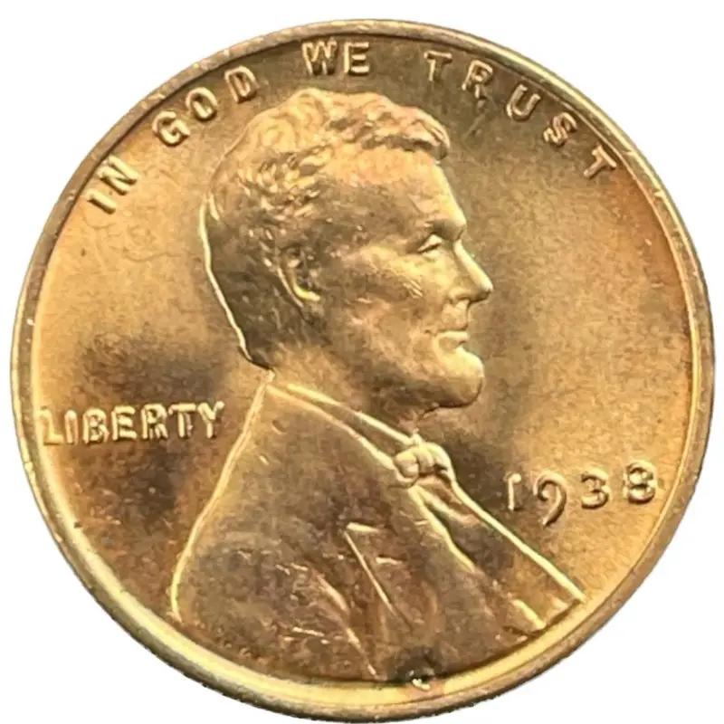 1938 Wheat Penny in Brilliant Uncirculated Red Condition