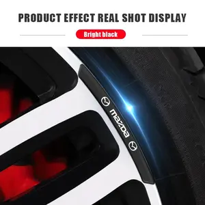4 Piece Set 3D Car Wheel Eyebrow Stickers, Auto Hubcap Decals, Fits Mazda 3 5 6 8 Cx-5 Cx-7 Cx-9 Mx-5 Atenza, Car Exterior Decoration Accessories, Car Decorations