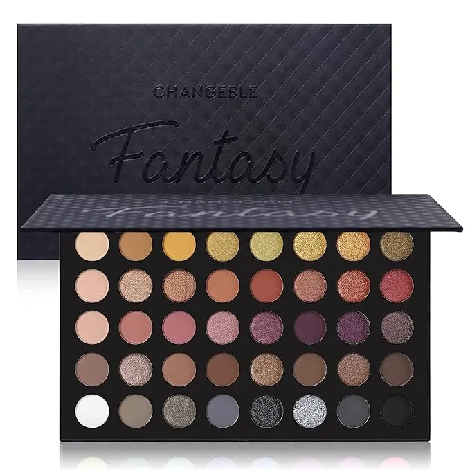 Professional Neutral Smokey Eyeshadow Makeup Palette, Matte Shimmer Metallic Black Grey Dark Goth Eye Shadows for Halloween, Pigmented Warm Smoky Naked Nude Rosy Gold Brown Pallet Make Up Kit