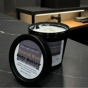 Maverick Woods Men's Body Butter 4oz Organic Moisturizer with Shea Butter & Coconut Oil for Hydration & Skin Regeneration Luxurious Formula for Smooth Hydrated Skin
