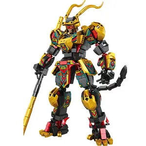 Mythical Wukong Mecha Blocks Assembly Puzzle Toy - Magnetic Tiles Set, Assembly Kit with Cars, Red-White Racing Model, Green Sports Model, DIY Rose Bouquet, Engine Build Kit, Collaborative Tactical Ship, Trendy Christmas/Birthday Gift for Boys