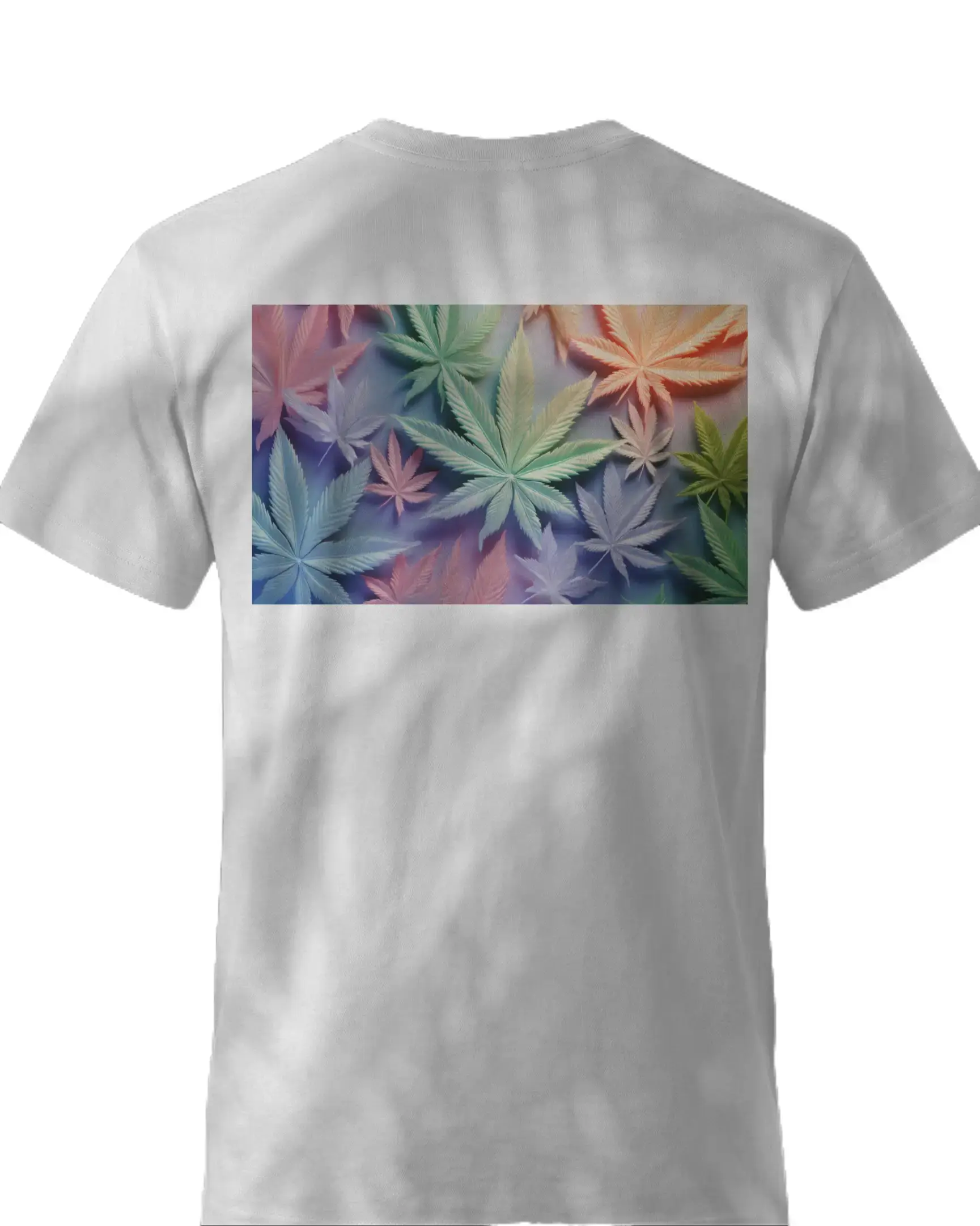 Men's T-Shirt - Casual Vibrant Hemp Leaves Graphic, Soft 100% Ring-Spun Cotton Fabric, Made in USA