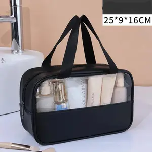 Portable Travel Cosmetic Bag Women Transparent Makeup Bag Large-Capacity Bath Wash Bags Multifunction Waterproof Storage Case Does not apply